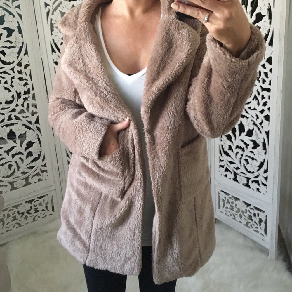 LAST 1️⃣ REA Faux Fur Teddy Trench Coat - Picture 5 of 8